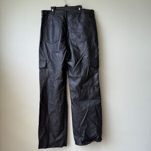 Tgla black faux leather cargo‎ pants . Size 17/18